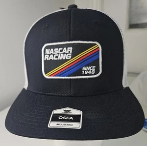 NASCAR TAGLIA UNICA REGOLABILE SNAP BACK NERO E WHITECAP NASCAR UFFICIALE - Foto 1 di 10