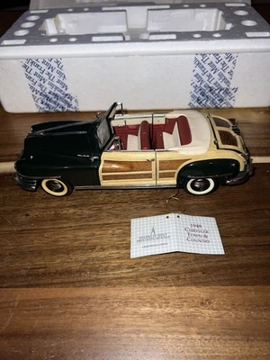 Chrysler Town Country 1948 convertible verde leñoso escala 1/24 Franklin como nuevo Foto 1 de 4