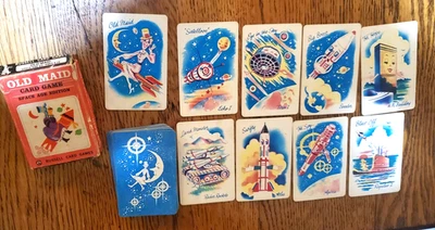 Vintage 1960's Old Maid Card Game Space Age Edition Atomic Kitschy Russell - Image 1 of 4
