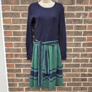 Brooks Brothers Size M Navy Blue Green Christmas Holiday Dress Knit Sweater Wool - Picture 1 of 6