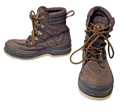 Botas de vadeador Hodgman marrón de caña alta con fondo de fieltro de pesca talla 9 Foto 1 de 4