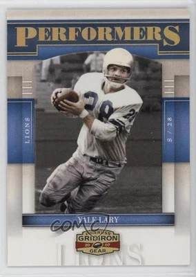 2007 Donruss Gridiron Gear Performers Gold /100 Yale Lary #P-36 HOF - Image 1 of 2