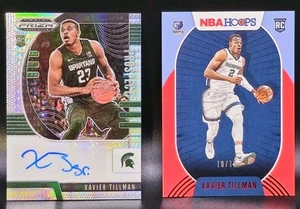 XAVIER TILLMAN 2020-21 PRIZM SILVER AUTO ROOKIE + NBA HOOPS RED RC 70/75 LOT - Foto 1 di 2