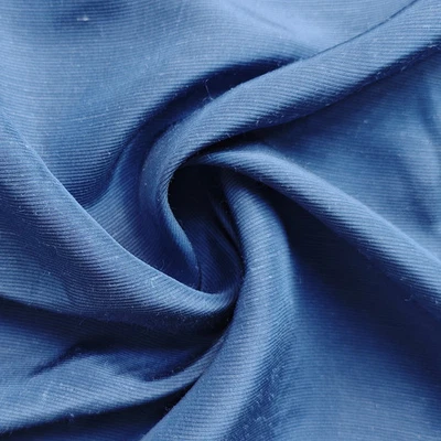 Natural Silk Linen Fabric 18 Momme 54'' Wide Blue Slubbed Silk Flax Material  - Image 1 of 4