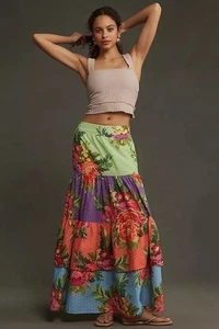 Anthropologie Farm Rio Maxi gonna floreale a strati/piccola - Foto 1 di 8