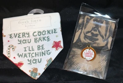 Primitives By Kathy Holiday Collar de Perro Dije Bandana Galleta Elfo Etiqueta Regalo S/M Foto 1 de 4