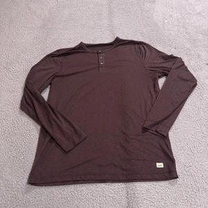 Vuori Shirt Mens Large Brown Long Sleeve Ever Henley Crew Everyday Tee Casual - Picture 1 of 9