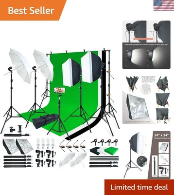 Универсальный комплект освещения для фотографии с фонами: идеально подходит для студии и наружного использования - Изображение 1 из 4