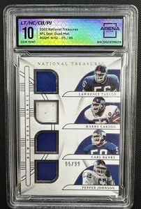 National Treasures Quad Patch Lawrence Taylor Banks Carson Johnson /99 Arena 10 - Foto 1 di 2
