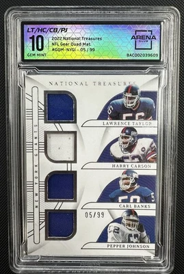 National Treasures Quad Patch Lawrence Taylor Banks Carson Johnson /99 Arena 10 - Image 1 of 2