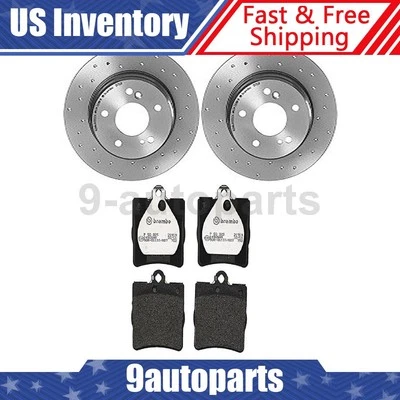 Kit de frenos traseros Brembo rotores perforados pastillas de freno para Mercedes-Benz C230 2002-2005 Foto 1 de 4