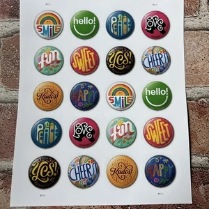 USPS Pinback Buttons Full Sheet of 20 Forever Stamps - In stock Ships Today - Picture 1 of 5