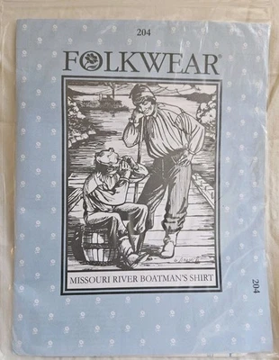 Folkwear #204 Tamanho para Homens e Mulheres Missouri River Boatman Camisa Padrão - Imagem 1 de 3
