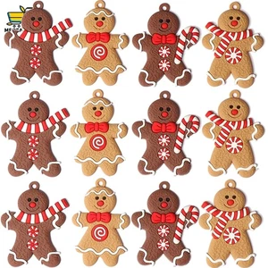 Lebkuchenmann Weihnachtsbaumschmuck Set - 12 Stück mit einfacher Aufhängung - Bild 1 von 7