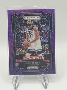 2023-24 Monopoly Prizm #54 Rudy Gobert Purple Wave Prizm Timberwolves NBA* - Picture 1 of 2