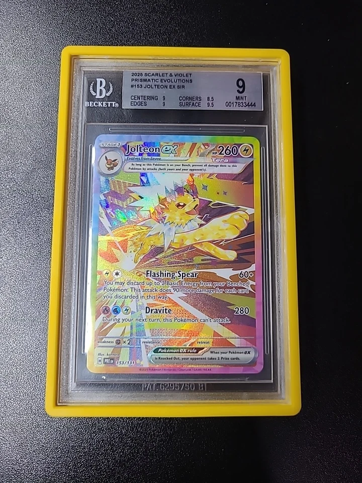 FREE SHIPPING 🚢 Jolteon EX Sir 153/131 Prismatic Evolutions Holo BGS MINT 9 - Image 1 of 1