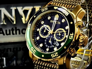 Invicta Reloj Hombre Pro Diver Cuarzo Esfera Negra Oro Amarillo Malla Pulsera 47632 - Imagen 1 de 13