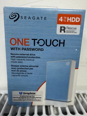 Seagate One Touch 4TB Portable External Hard Drive HDD With Password - BLUE BNIB - Image 1 of 4