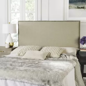 SAFAVIEH Sydney Headboard Brass Nail Head | Hemp | Queen | - Picture 1 of 2