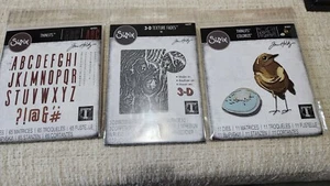 Mega TIM HOLTZ BUNDLE ABC 65 Dies 3D Sizzix Wood Embossing Folder & BIRD & EGG - Picture 1 of 4