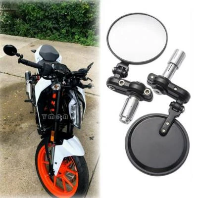 Espejos retrovisores laterales plegables CNC 3" redondos 7/8" para Kawasaki Honda EE. UU. Foto 1 de 4
