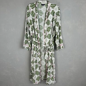 Katie Kime Pickleball robe size S/M white green cotton modal long sleeve NEW - Picture 1 of 16