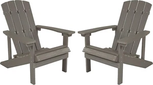 Charlestown Poly Resin Adirondack Chair - Gray - All Weather - Indoor/Outdoor - - Picture 1 of 9
