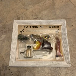 Vintage Weber Fly Tying Kit Unused In Frame Factory Full Kit Pre 1983 - Picture 1 of 24