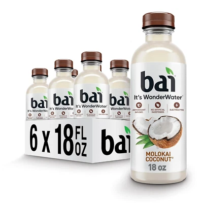 Bai Antioxidant Infused Water Beverage, Molokai Coconut, with Vitamin C and No A - Image 1 of 4