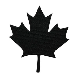 Maple Leaf patch Black, Canada flag patch Embroidered Iron on Sew on Patch Badge - Picture 1 of 1