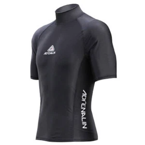 Adrenalin Mens Rashie Rash Vest Short Sleeve - Black - Free Shipping - Picture 1 of 1