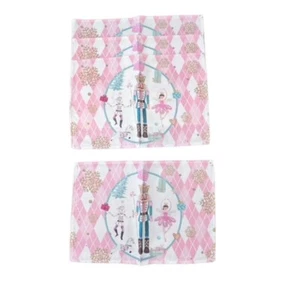 Nutcracker Table Placemats Set Of 4 NEW Christmas PINK Glam Holiday Ballerina - Picture 1 of 5
