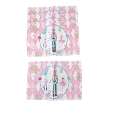 Nutcracker Table Placemats Set Of 4 NEW Christmas PINK Glam Holiday Ballerina - Image 1 of 4
