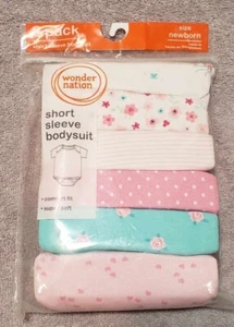 NIP 6 Pack Wonder Nation Body Suits Newborn Girl - Picture 1 of 2