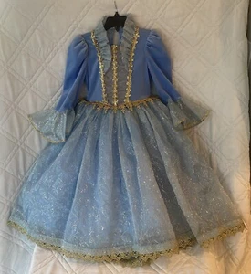 Victorian Cinderella Deluxe Girls Princess Gown Costume Dress Up Play Small 4-6 - Picture 1 of 22
