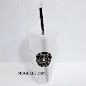 Starbucks First Store Pike Place Logo Reusable Plastic Cold Cup 24 oz - Picture 1 of 2