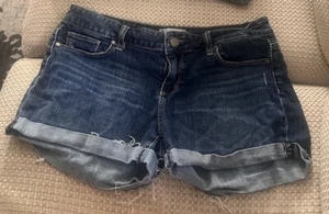 Paige JImmy Jimmy Distressed Denim Shorts sz 29 Womens medium wash rolled - Bild 1 von 6