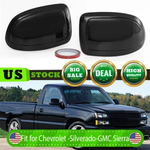 Cubiertas de espejos retrovisores laterales superpuestas negras brillantes para Chevy Silverado GMC Sierra 1999-2006 - Imagen 1 de 11