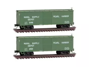Micro Trains Line Nn3 Scale 994 00 954 Naval Supply Depot 30' Wood Box Cars 2Pk - Picture 1 of 1