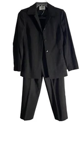 Kasper ASL Women’s 2 Piece Pant Suit Jacket Pants Gray Size 4 wool blend - Picture 1 of 8