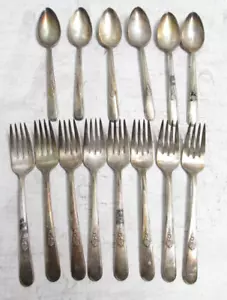 VTG Holmes & Edwards Inlaid Youth Silver Plate 14 pc. Flatware Set 1940s Variety - Picture 1 of 7