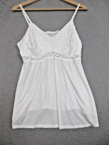 Y2K Babydoll Tank Shirt Damen S weiß kokett romantisch Spitze feminin dehnbar - Bild 1 von 17