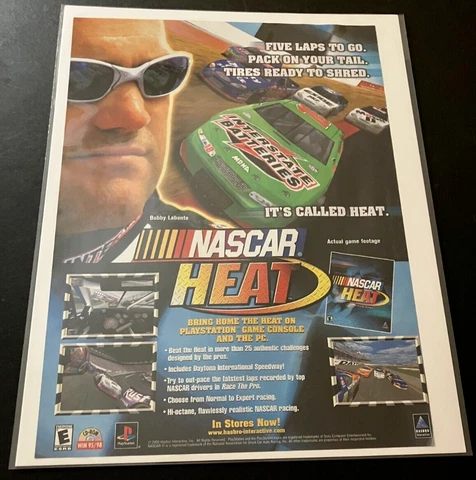 NASCAR Heat - Hasbro - Vintage Print Ad / Poster / Wall Art - Bobby Labonte Cover