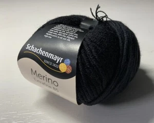 Schachenmayr Merino Extrafine 85 Aran Yarn 1x50g 100% Virgin Wool Black Col. 249 - Picture 1 of 6