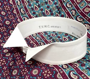 Vintage wing collar TVMC size 16 stiff starched detachable 1.75 inches deep - Picture 1 of 3