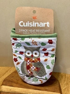 Owl - Cuisinart 2 pack mini oven mitts Heat Resistant - Fall - New - Picture 1 of 12