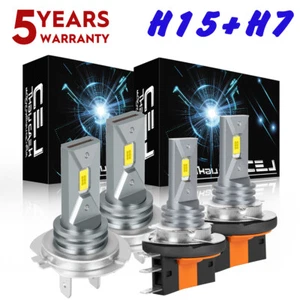 For Mercedes-Benz Metris 2016-2023 4PC H15 H7 CSP LED Headlight Bulbs High Low - Picture 1 of 13