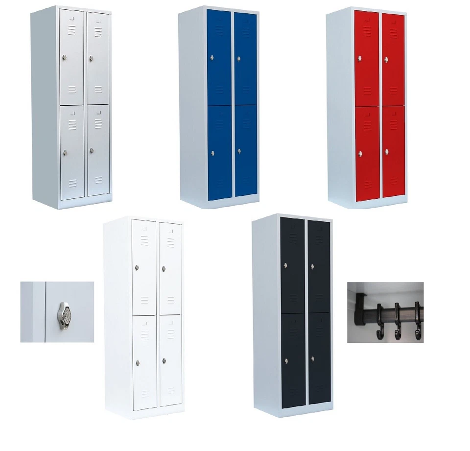 4er Umkleideschrank Spind Umkleidespind Garderobenschrank Spint kompl. montiert - Bild 1 von 1