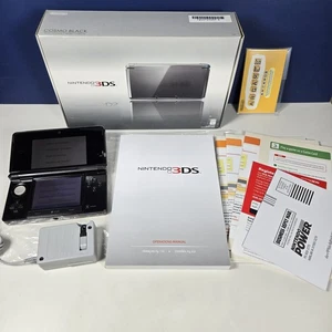 Nintendo 3DS - Cosmo Schwarz - Handheld Konsole CIB Komplett In Box - SCHÖN  - Bild 1 von 24
