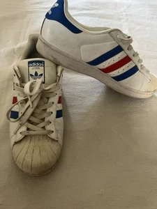 Adidas Superstar Blanco Azul Rojo Hombre Tenis Talla 9.5 Clásico Shell Toe BB2246 - Imagen 1 de 8
